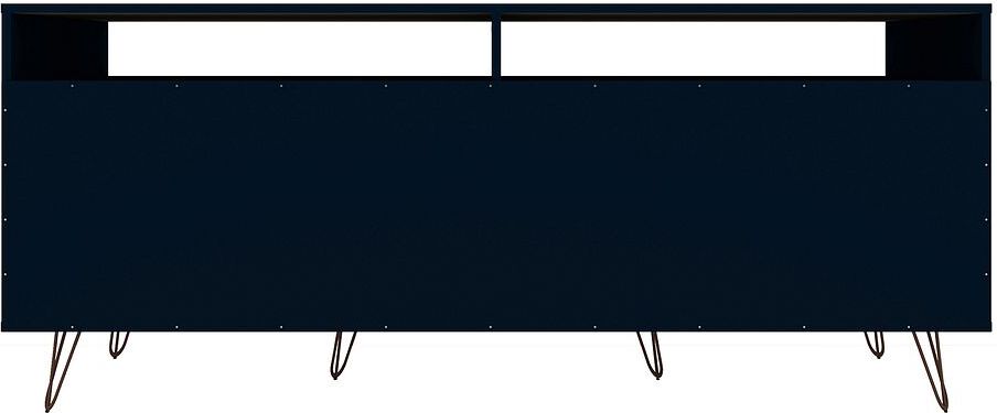 Manhattan Comfort TV & Media Units - Rockefeller 62.99 TV Stand with Metal Legs & 2 Drawers in Tatiana Midnight Blue