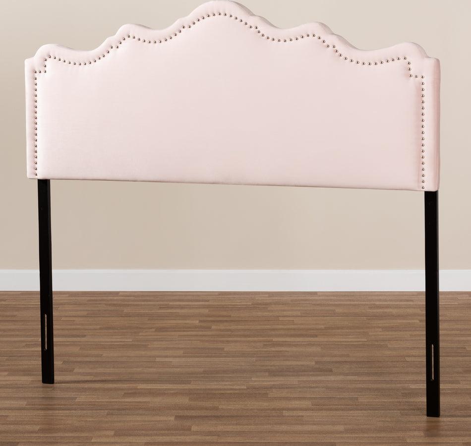 Wholesale Interiors Headboards - Nadeen Light Pink Velvet King Size Headboard