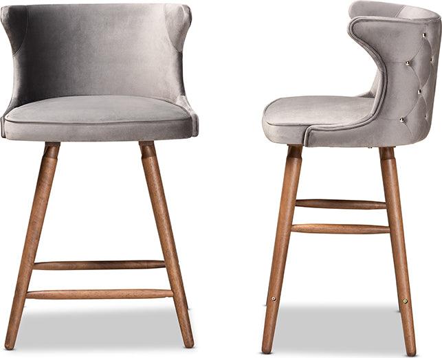 Wholesale Interiors Barstools - Sagira Bar Stool Gray & Walnut Brown