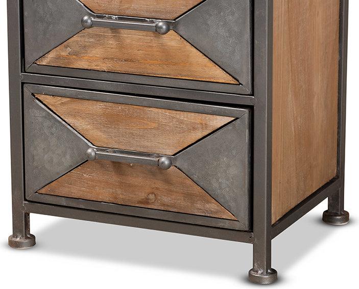 Wholesale Interiors Buffets & Cabinets - Laurel Whitewashed Oak Brown Finished Wood 5-Drawer Accent Storage Cabinet