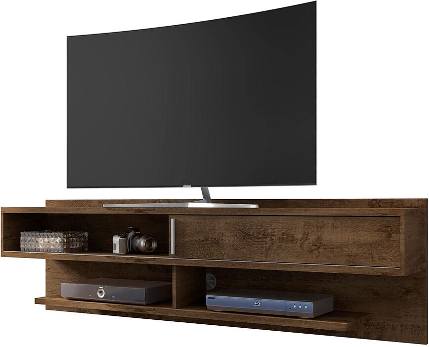 Manhattan Comfort TV & Media Units - Astor 70.86 Modern Floating Entertainment Center 1.0 with Media Shelves in Rustic Brown