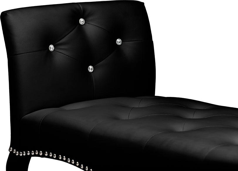 Wholesale Interiors Benches - Kristy Modern and Contemporary Black Faux Leather Classic Seating Bench Black