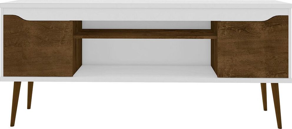 Manhattan Comfort TV & Media Units - Bradley 62.99 TV Stand White and Rustic Brown