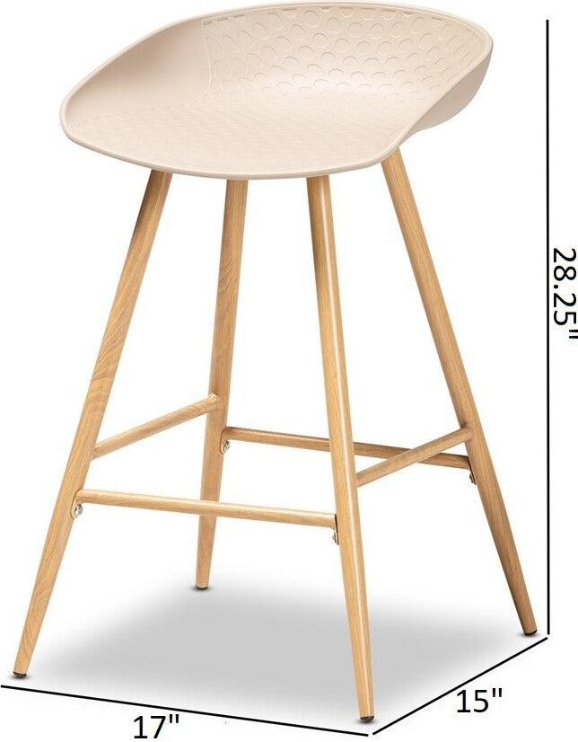 Wholesale Interiors Barstools - Mairi Counter Stool Beige & Natural (Set of 2)