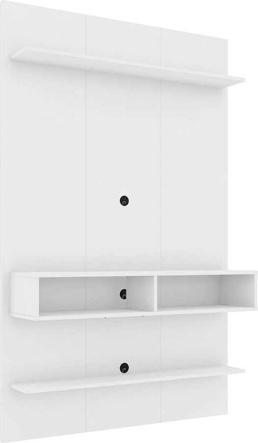 Manhattan Comfort TV & Media Units - Libra Long Floating 45.35 Wall Entertainment Center with Overhead Shelf in White