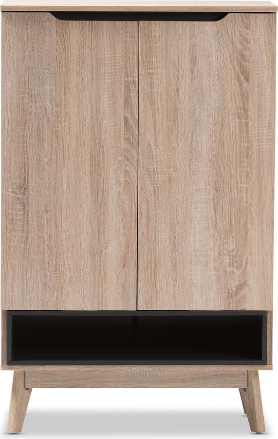 Shop Baxton Studio Fella Mid Century Modern Two Tone Oak and Gray