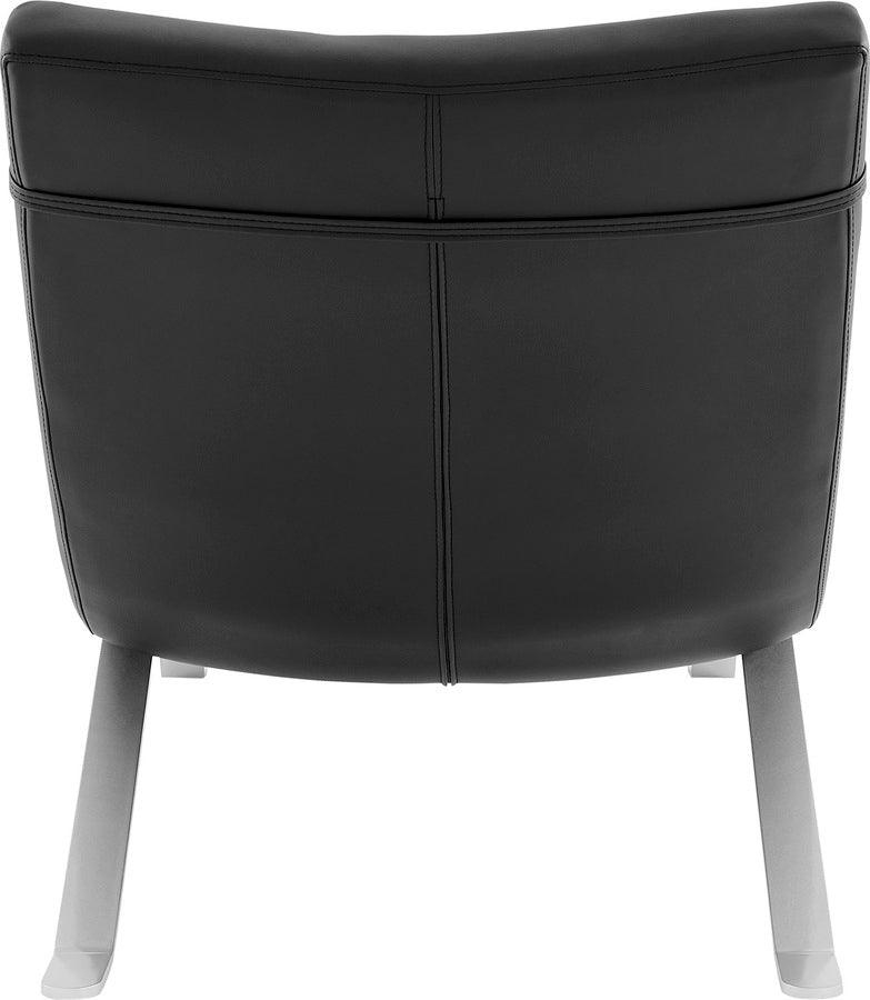 Euro Style Accent Chairs - Gilda Lounge Chair in Black with Silver Base