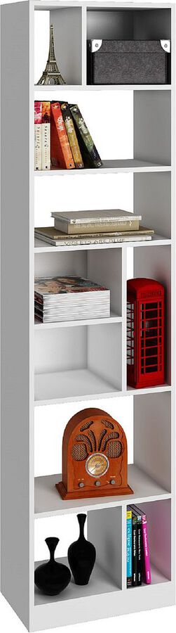 Manhattan Comfort Bookcases & Display Units - Durable Valenca Bookcase 4.0 with 10- Shelves in White