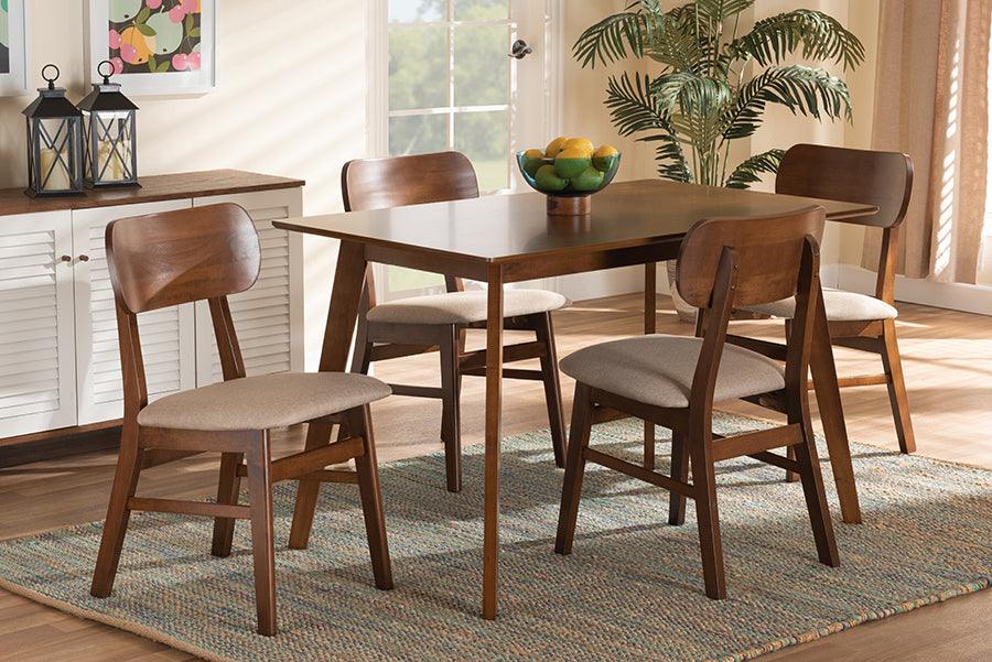 Shop Baxton Studio Euclid Mid Century Modern Fabric and Walnut