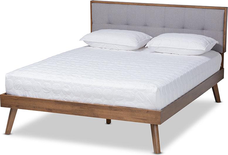 Wholesale Interiors Beds - Alke Full Bed Light Gray & Walnut