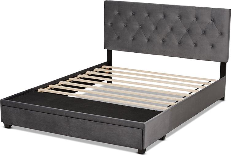 Wholesale Interiors Beds - Caronia Queen Storage Bed Gray & Black