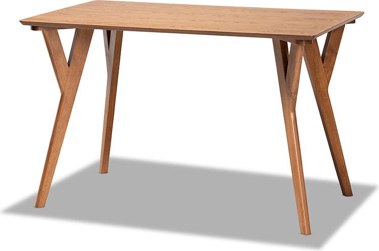 Wholesale Interiors Dining Tables - Sahar Mid-Century Modern Transitional Walnut Brown Finished Wood Dining Table