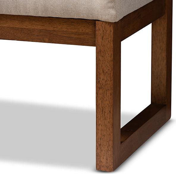 Wholesale Interiors Benches - Caramay Light Beige Walnut Brown Finished Wood Bench