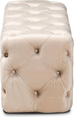 Wholesale Interiors Ottomans & Stools - Jasmine Modern Ottoman Beige