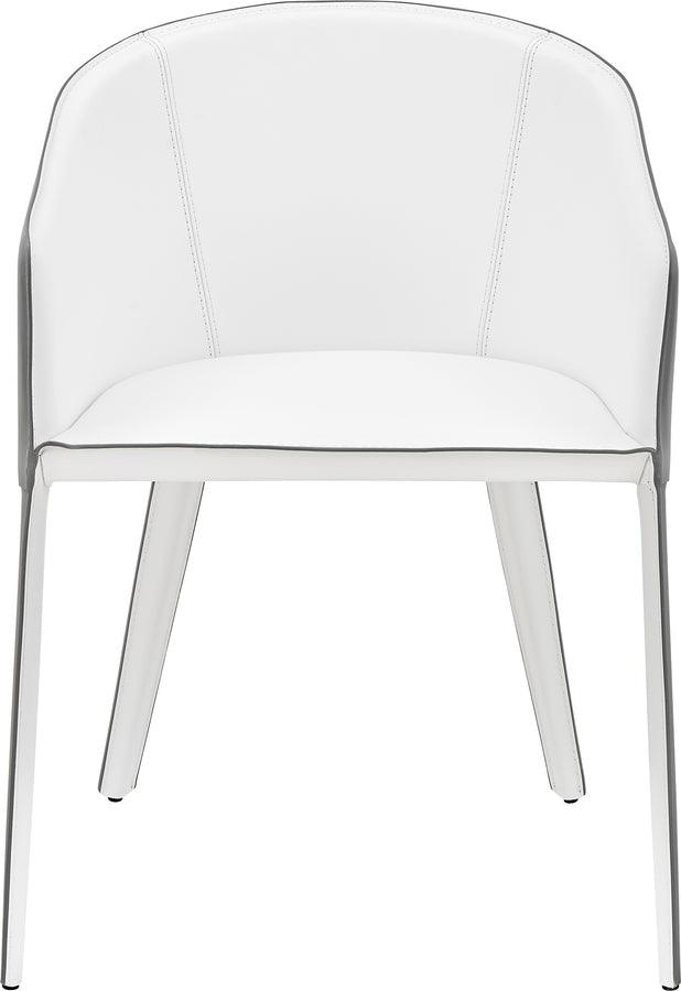 Euro Style Accent Chairs - Pallas Armchair In White and Gray - Set of 1