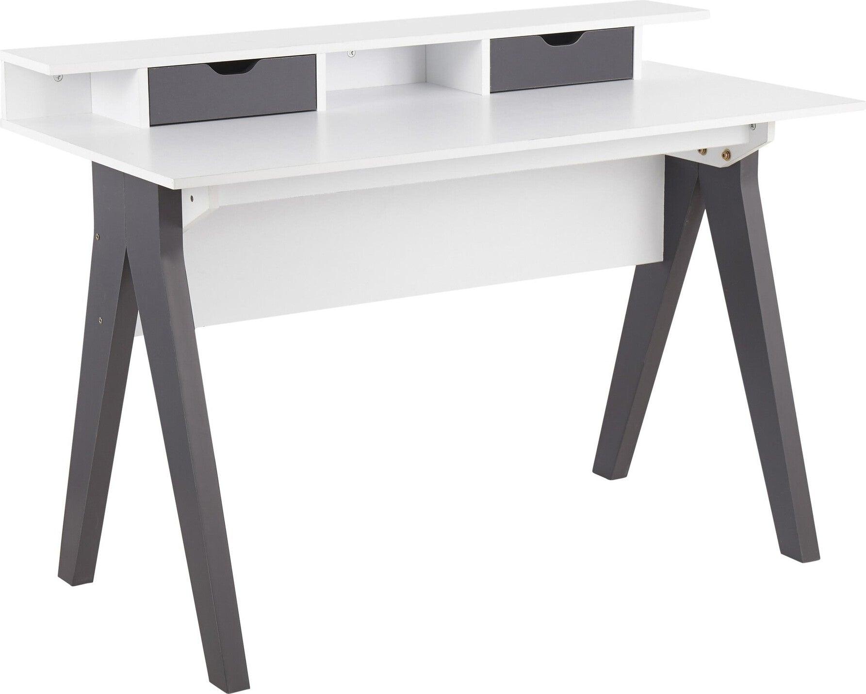 Lumisource Desks - Wishbone Desk Gray & White