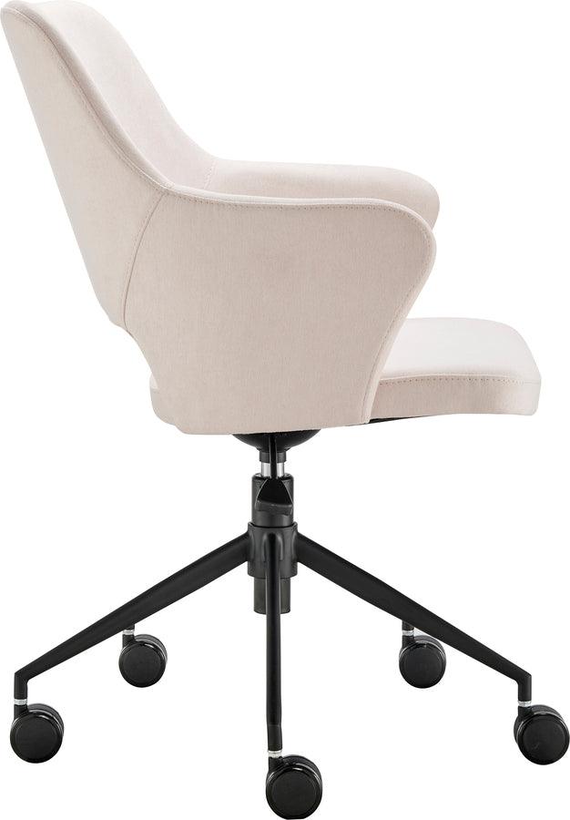 Euro Style Task Chairs - Darcie Office Chair in Beige Fabric and Black Base