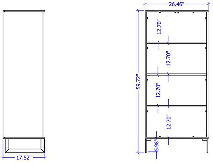 Manhattan Comfort Bookcases & Display Units - Lexington 59.72 Bookcase in Maple Cream