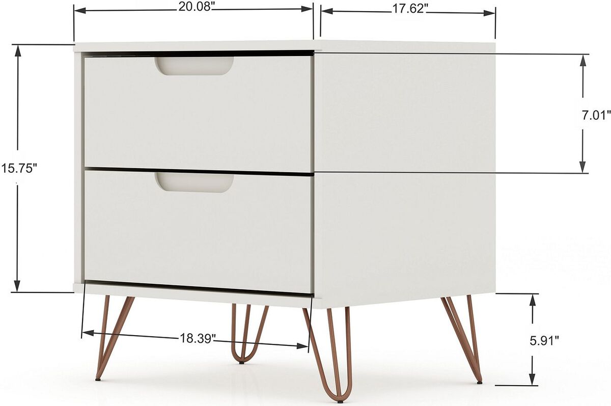 Manhattan Comfort Bedroom Sets - Rockefeller 3 Piece Bedroom Set Dressers Off White & Nature