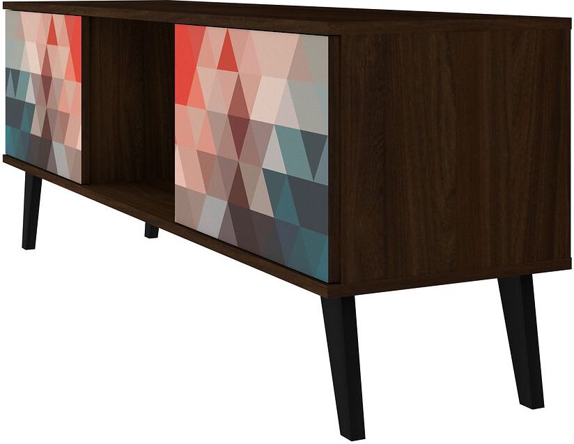 Manhattan Comfort TV & Media Units - Doyers 53.15 Mid-Century Modern TV Stand in Multi Color Red & Blue