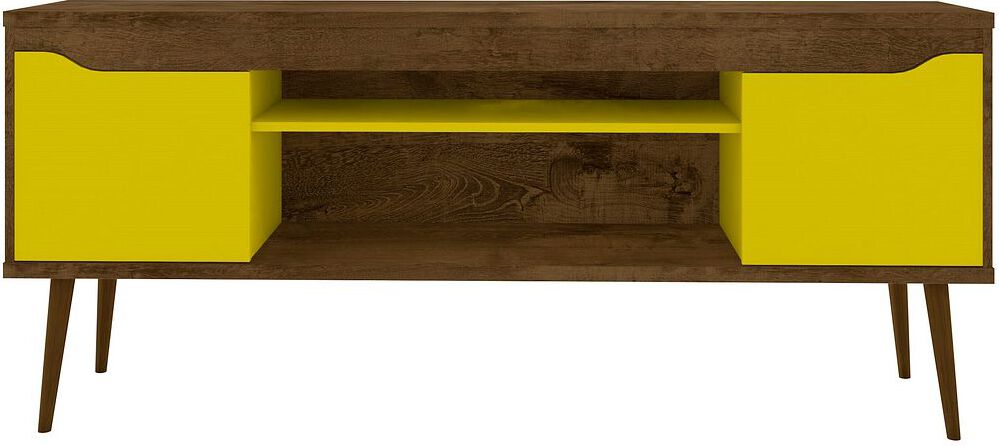 Manhattan Comfort TV & Media Units - Bradley 62.99 TV Stand Rustic Brown and Yellow