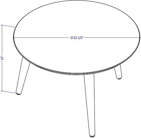 Manhattan Comfort Coffee Tables - Moore 23.62" Round Mid-High Coffee Table in Off White