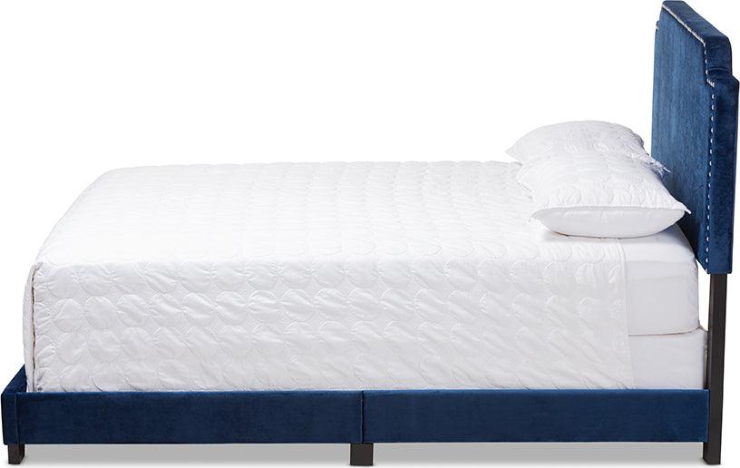 Wholesale Interiors Beds - Darcy Queen Bed Navy Blue