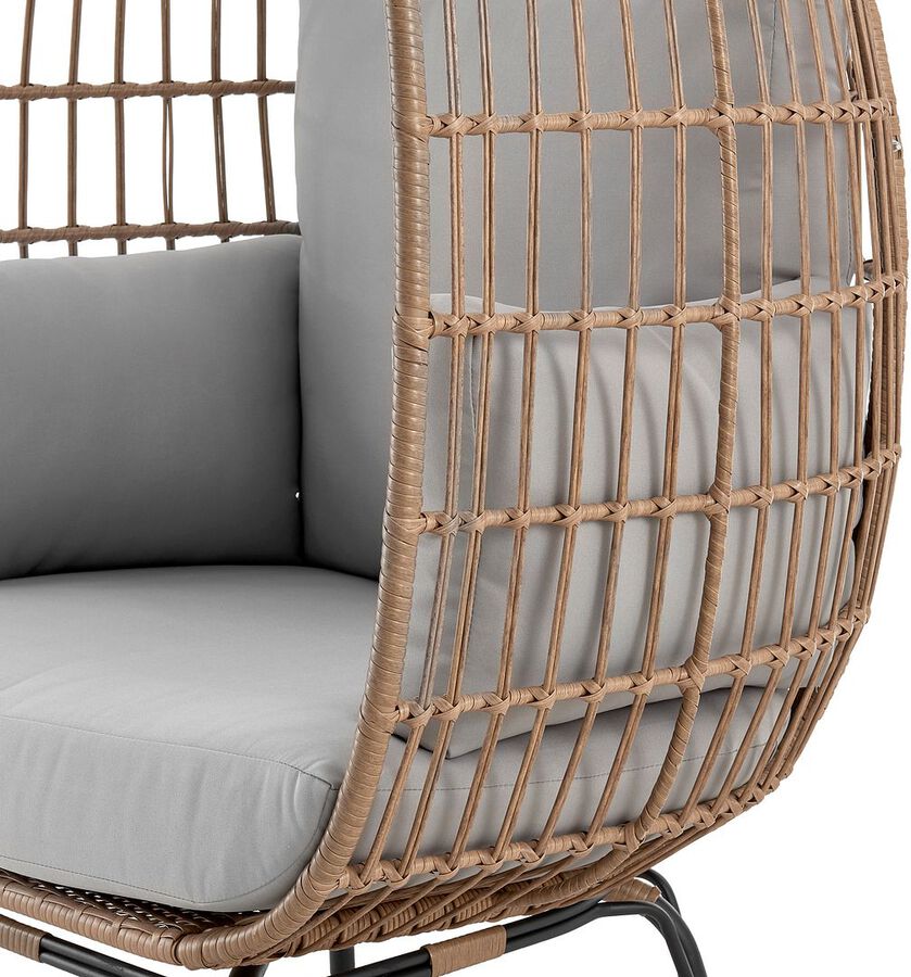 Shop Spezia Patio Freestanding Egg Chair with Grey Cushions