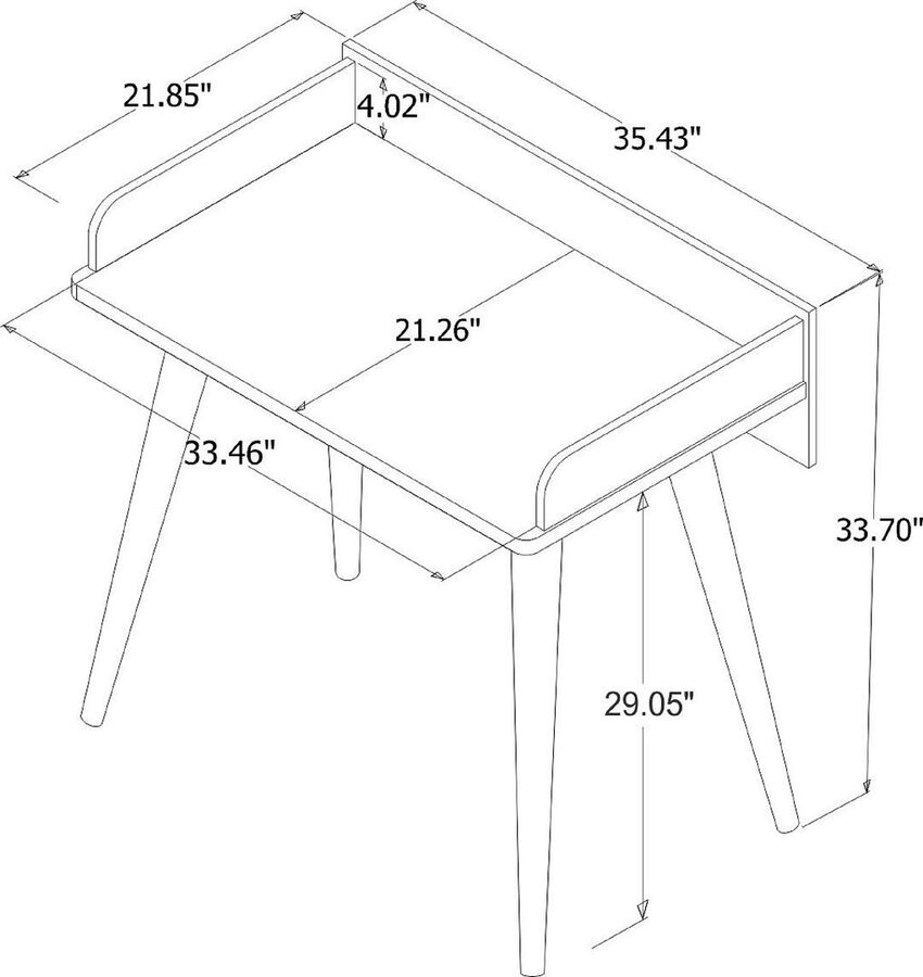 Manhattan Comfort Desks - Hampton 35.43 Home Office Desk with Solid Wood Legs in White