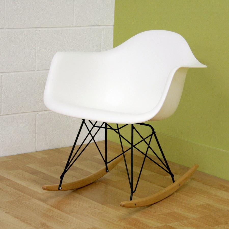 Shop Baxton Studio Dario White Plastic Mid Century Modern Rocking