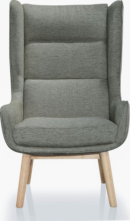 Manhattan Comfort Accent Chairs - Sampson Graphite and Natural Twill Accent Chair (Set of 2)