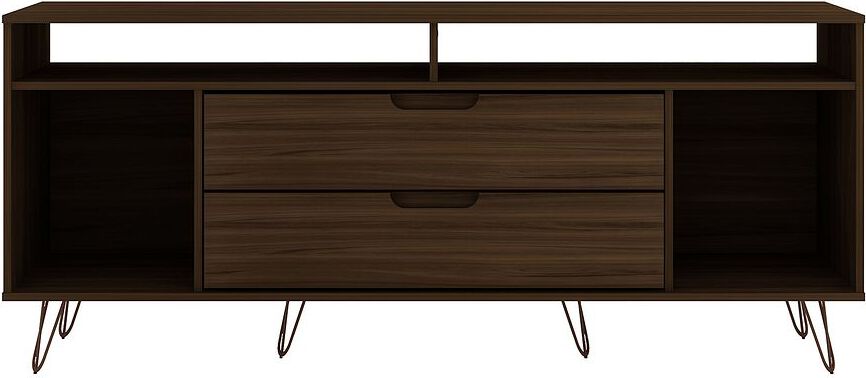 Manhattan Comfort TV & Media Units - Rockefeller 62.99 TV Stand with Metal Legs & 2 Drawers in Brown