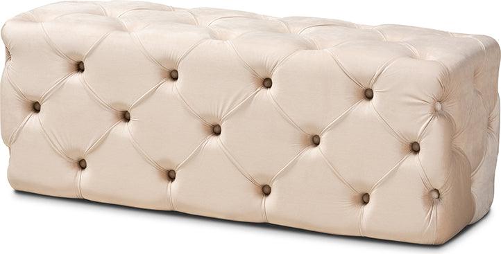 Wholesale Interiors Ottomans & Stools - Jasmine Modern Ottoman Beige