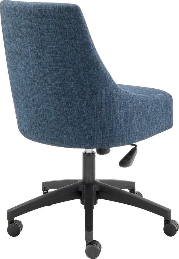 Euro Style Task Chairs - Signa Office Chair in Blue Fabric with Black Base