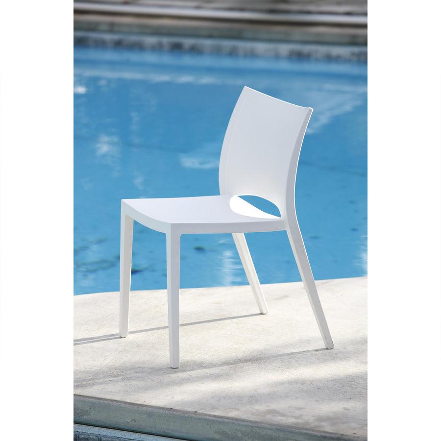 Eurostyle Leslie White Stacking Side Chair - Set of store 2