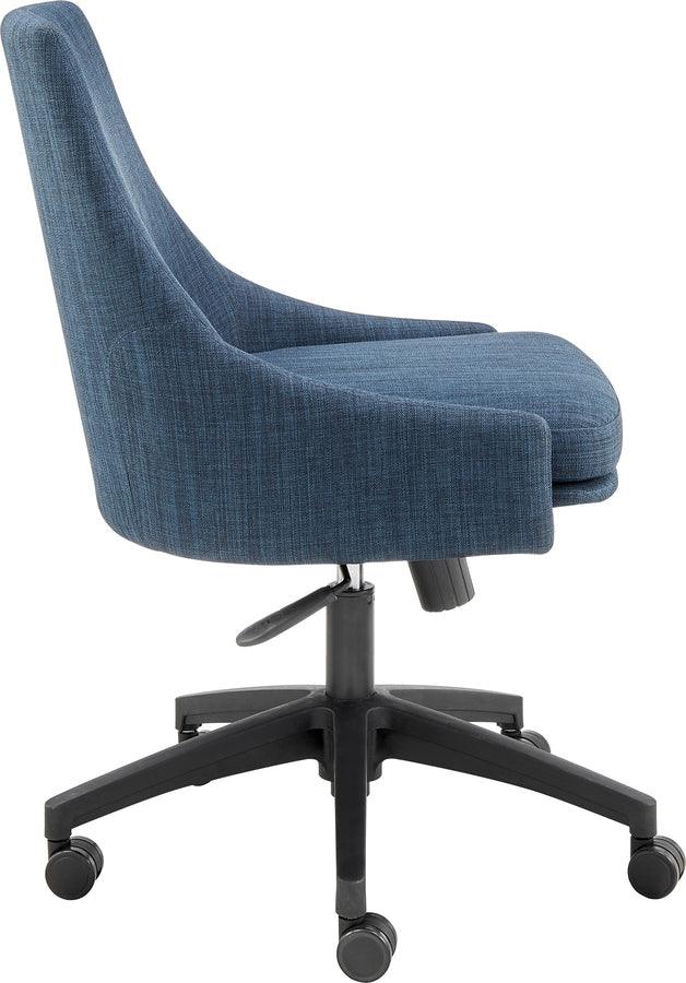 Euro Style Task Chairs - Signa Office Chair in Blue Fabric with Black Base