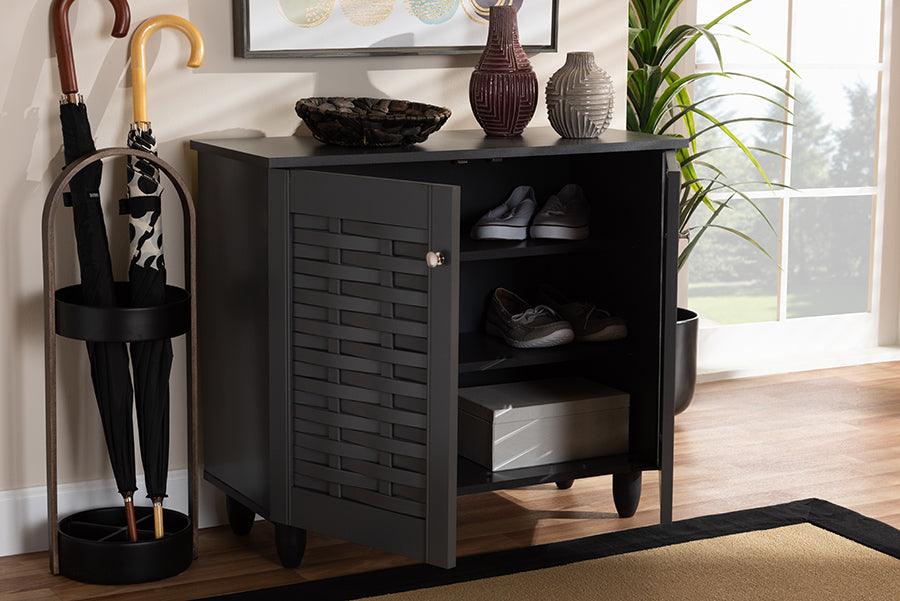 Shop Baxton Studio Winda Modern and Contemporary Dark Gray 2 Door