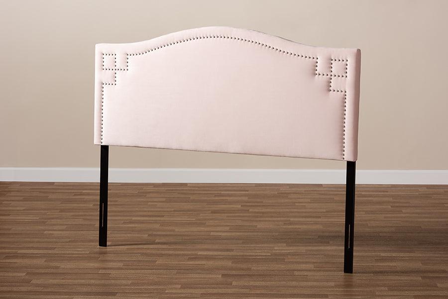 Wholesale Interiors Headboards - Aubrey Light Pink Velvet King Size Headboard