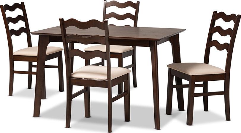 Millie 5 piece mid discount century solid wood dining set