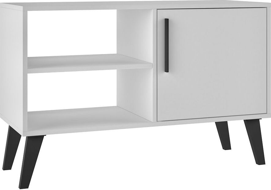 Manhattan Comfort TV & Media Units - Mid-Century- Modern Amsterdam 35.43" TV Stand with 3 Shelves in White