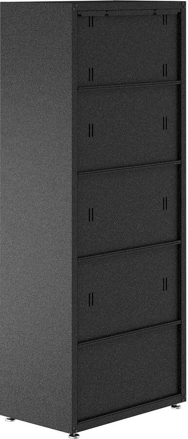 Manhattan Comfort Buffets & Cabinets - Fortress Textured Metal 75.4" Garage Cabinet with 4 Adjustable Shelves in Gray