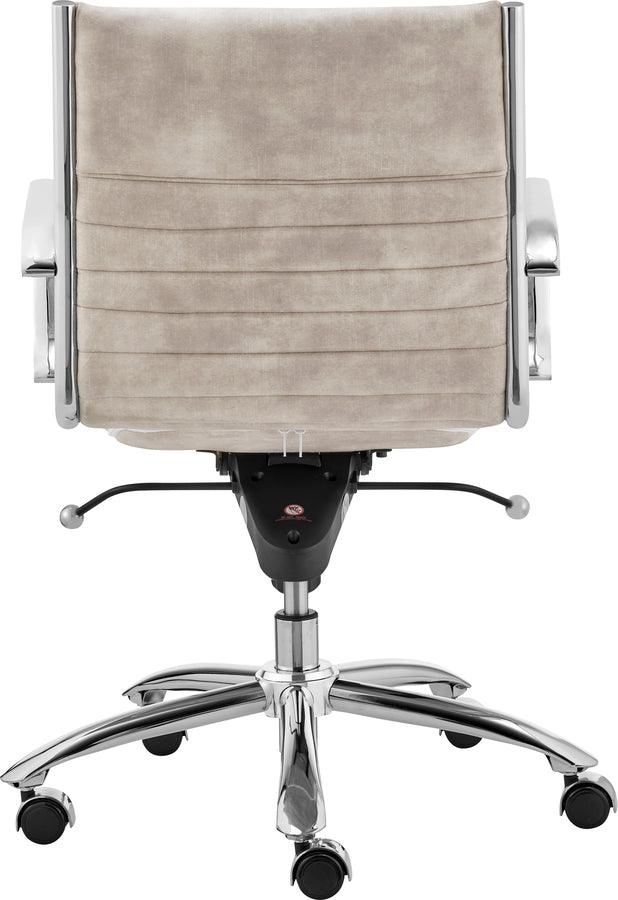 Euro Style Task Chairs - Dirk Low Back Office Chair in Velvet Beige