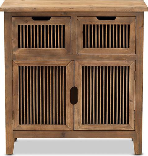 Shop Clement Medium Oak Finished 2 Door And 2 Drawer Wood Spindle