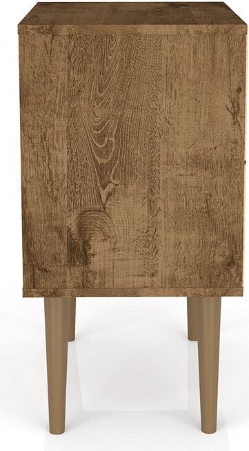 Manhattan Comfort Nightstands & Side Tables - Liberty Nightstand 1.0 in Rustic Brown and 3D Brown Prints