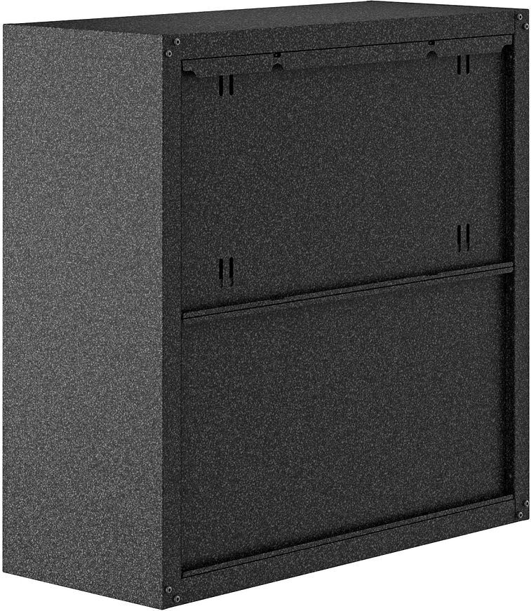 Manhattan Comfort Buffets & Cabinets - Fortress 30" Floating Textured Metal Garage Cabinet with Adjustable Shelves in Gray