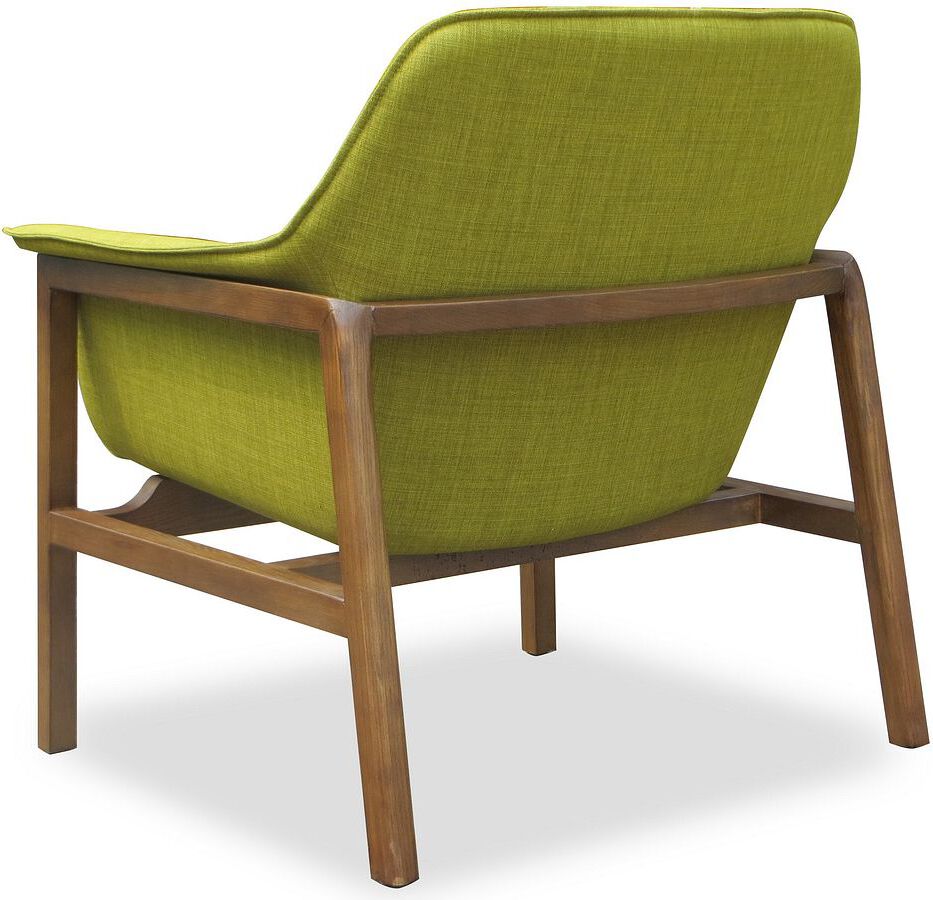 Manhattan Comfort Accent Chairs - Miller Green & Walnut Linen Weave Accent Chair