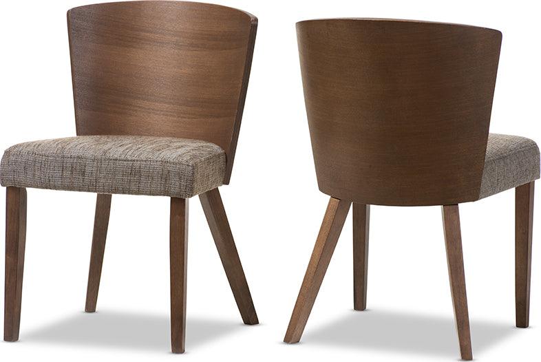 Wholesale Interiors Dining Chairs - Sparrow Brown and "Gravel" Wood Modern Dining Chair (Set of 2)