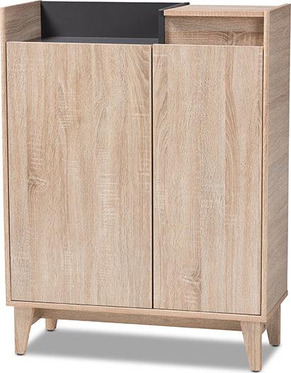 Wholesale Interiors Shoe Storage - Fella Oak Brown & Dark Gray Entryway Shoe Cabinet