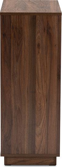 Mette White and Walnut 5-Shelf Wood Entryway Shoe Cabinet - #74N61