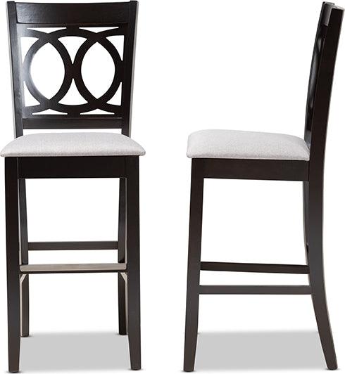 Wholesale Interiors Barstools - Carson Grey & Espresso Brown Finished Wood 2-Piece Bar Stool Set